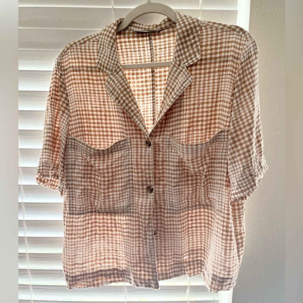 Everlane Linen Workwear Shirt - Women’s S (Iced Coffee)